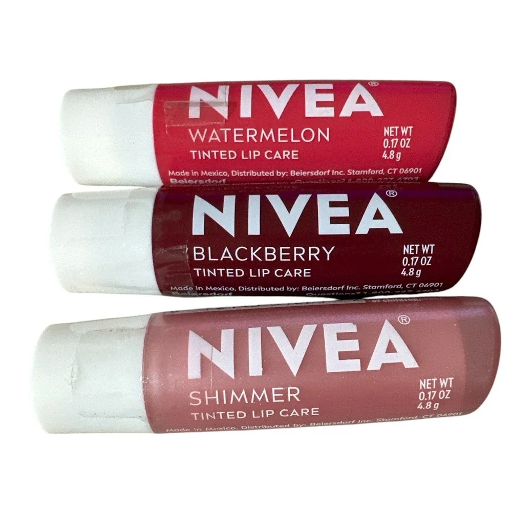 Nivea‎ Lip Care Balm Bundle 12ct Moisture, Smoothness SPF 15, Tinted, Dewy NEW